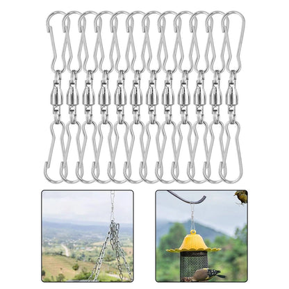 Set of 12 Rotating Double Hook Clips for Flower Pots and Kites