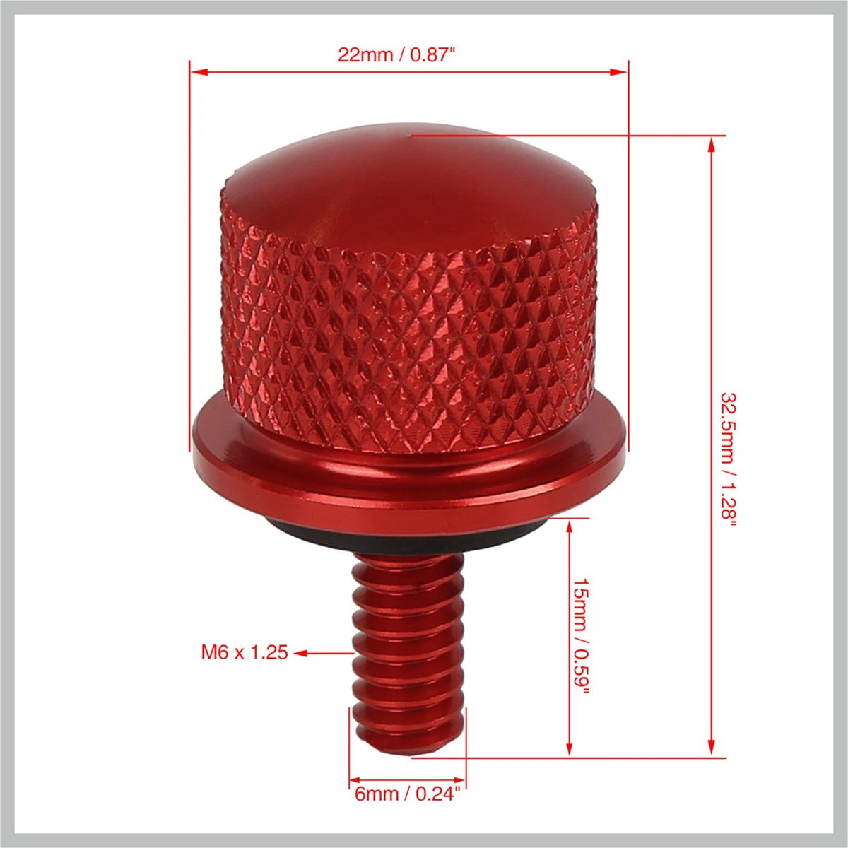 Rear Seat Bolt Screw for Harley Motorcycle (Red Aluminum Alloy)