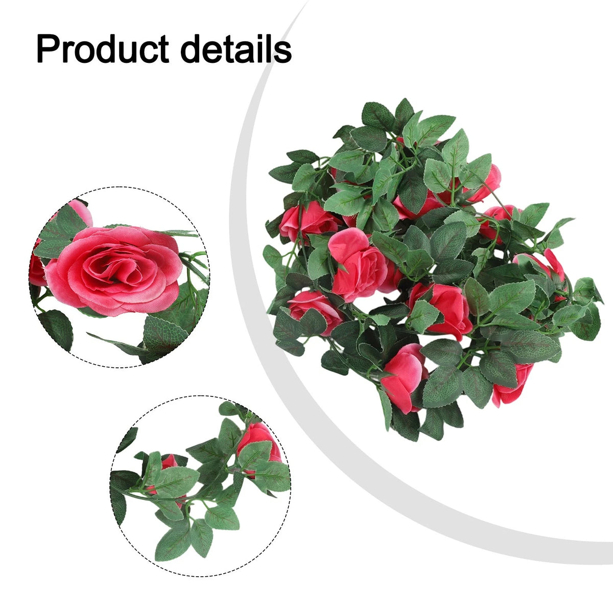 2X Silk Rose Vines 2M for Elegant Decoration (Artificial Flower)
