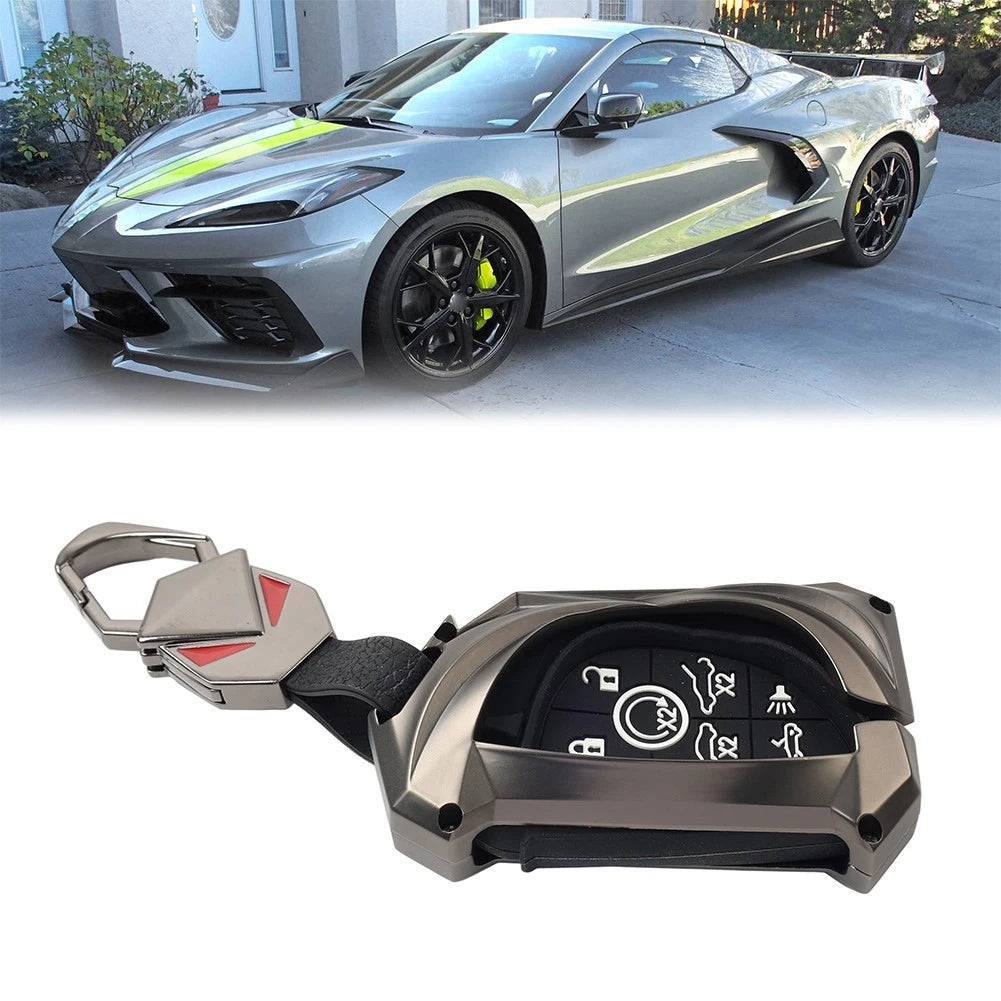 7 Button Remote Key Fob Shell Case for Chevrolet Corvette (2020–2023) Black