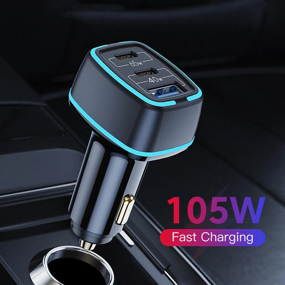 65W USB Type C PD Car Charger for iPhone 13, 12, Laptop (2020–2021)