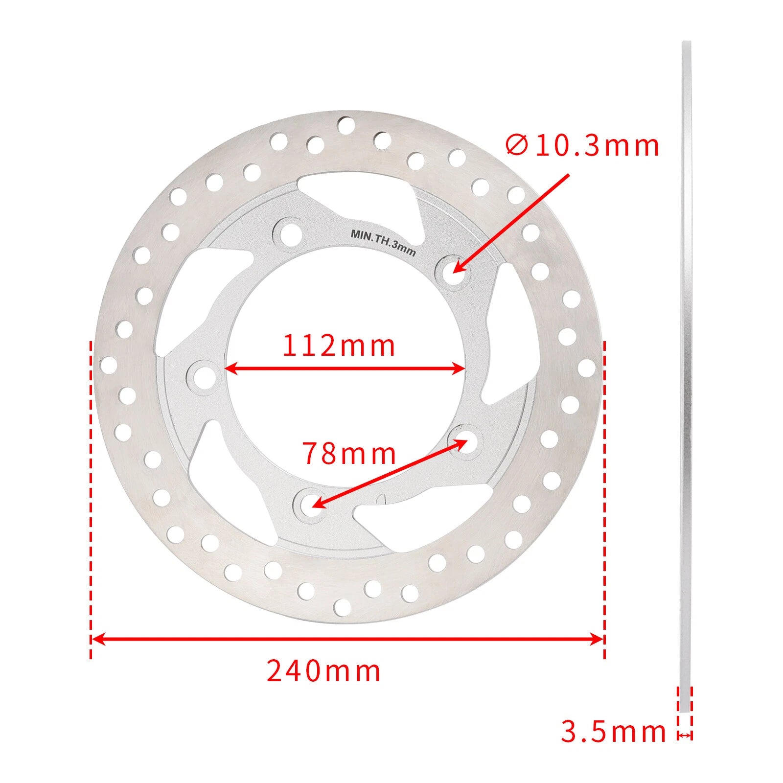 Rear Brake Disc Rotor 240mm for Bajaj Rouser 135 125 (2007–2018)