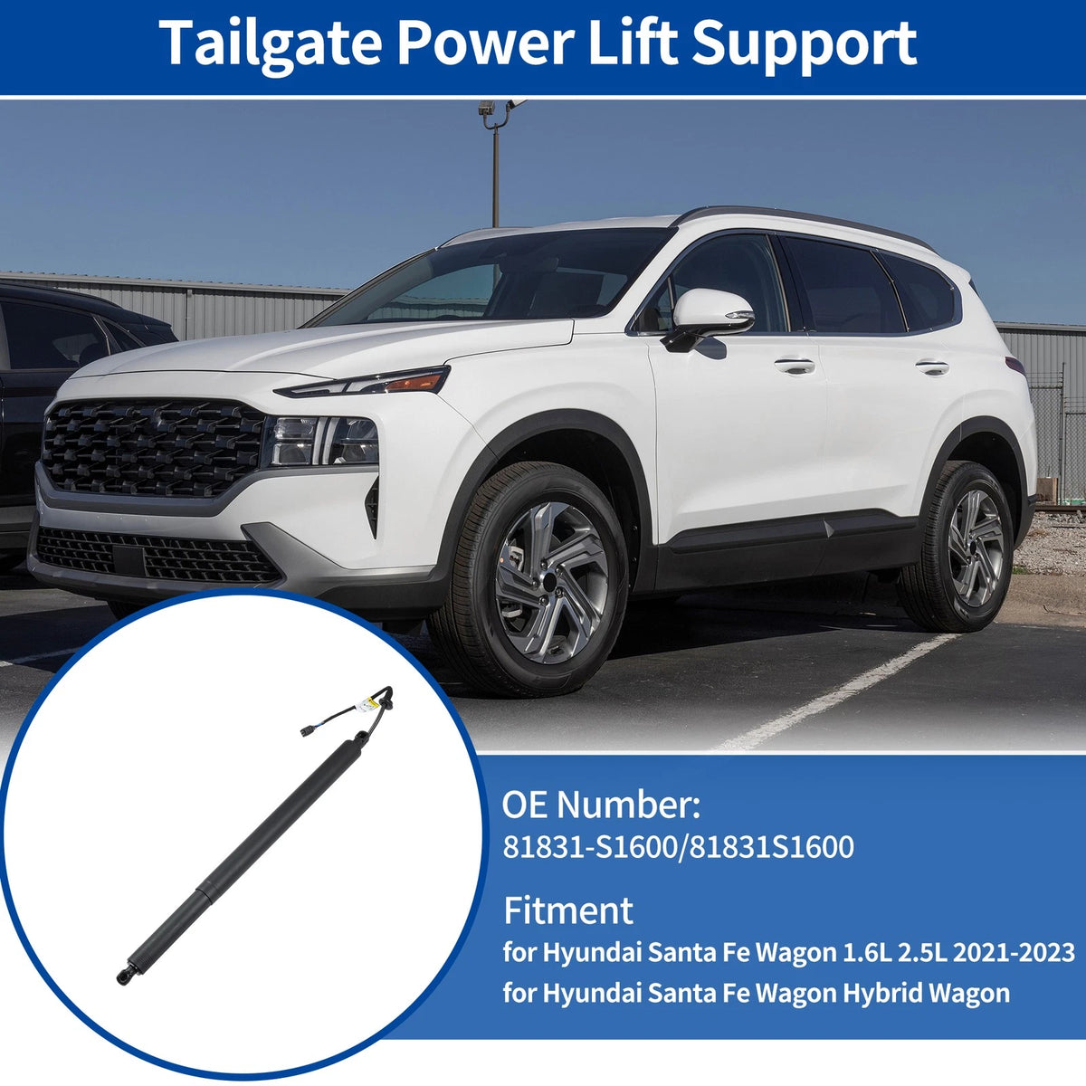 Rear LH Power Liftgate Tailgate Lift Support Replacement for Hyundai Santa Fe (2021–2023)