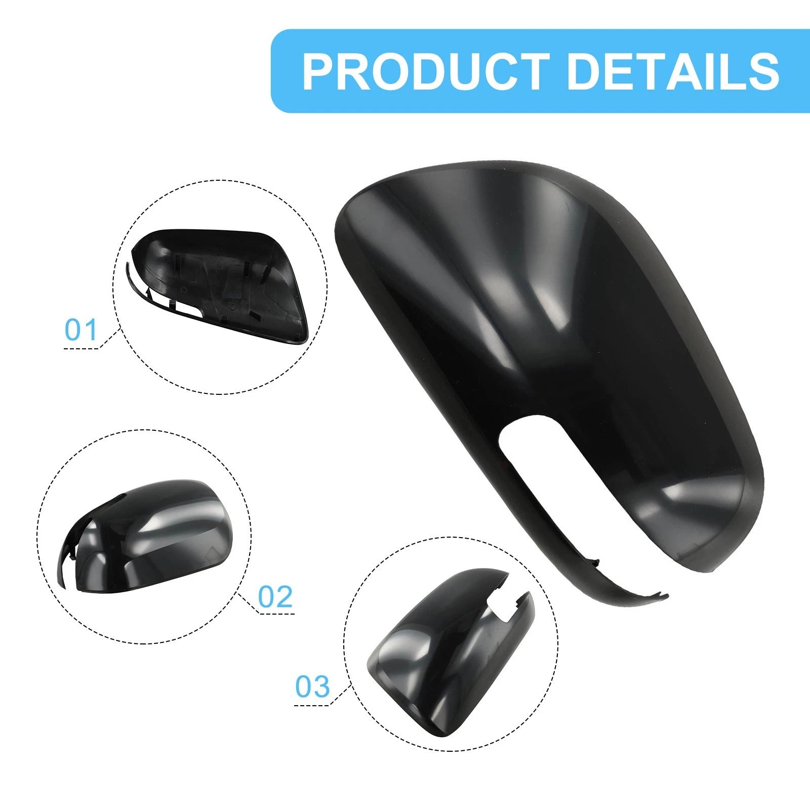 Left Side Mirror Shell for Toyota Scion XD (Unpainted Plastic)