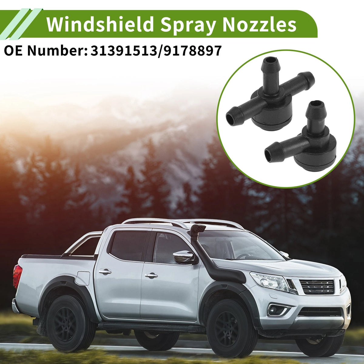 Washer Nozzle with Hose Connector for Volvo (No. 31391513, 9178897)