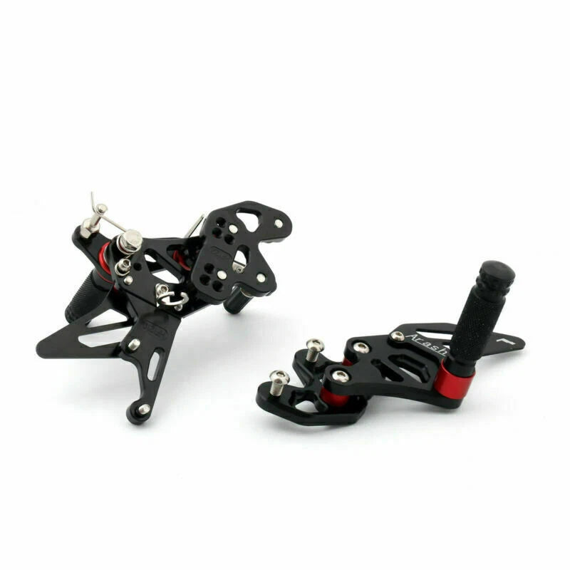 Aluminum Rearsets Footpegs Pedals for Suzuki GSX-R 600 750 (2011–2019) Black T9