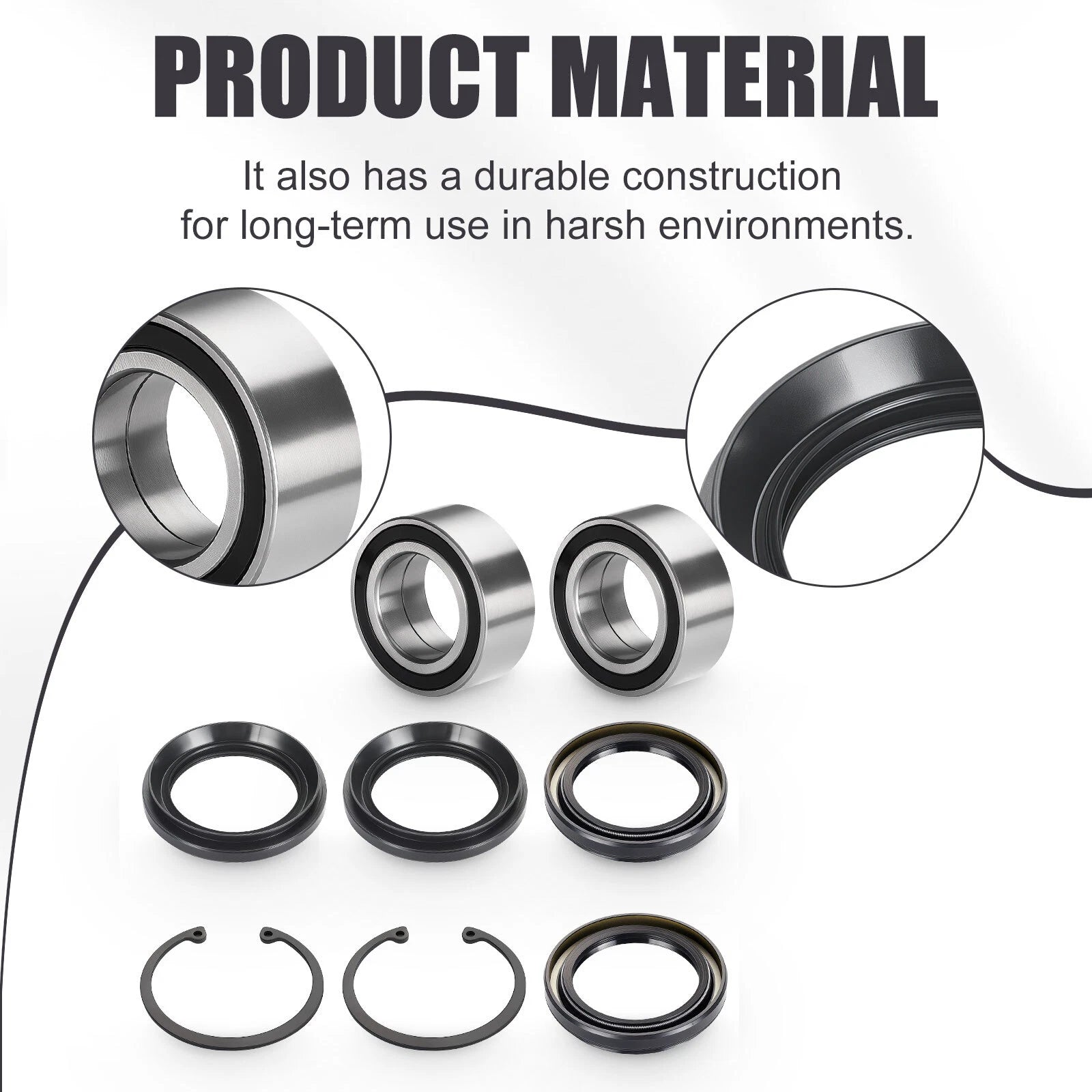 Rear Wheel Bearings & Circlip Seal Kit for Honda Rincon TRX650 TRX680 (2003–2014)