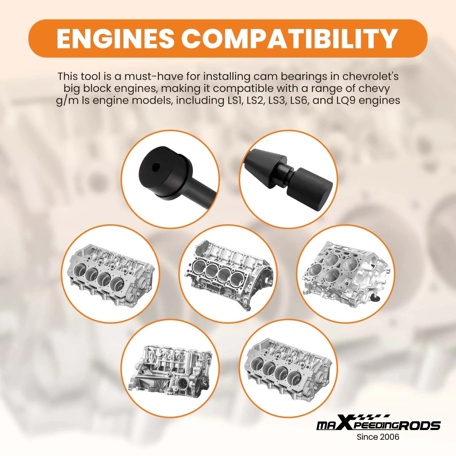 Cam Bearing Installation Tool for LS1 LS2 LQ9 LS3 LS6 (2000–2015)