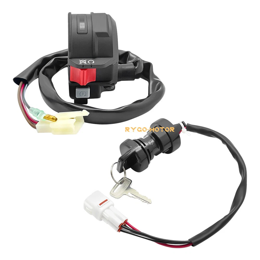 Start Stop Switch & Ignition Key Switch for Yamaha Raptor/Grizzly/Badger (80–80, 50–50)