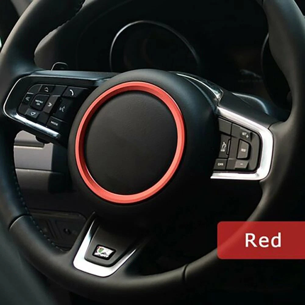 Steering Wheel Trim Cover Ring for Jaguar XE XF F-PACE (Red)