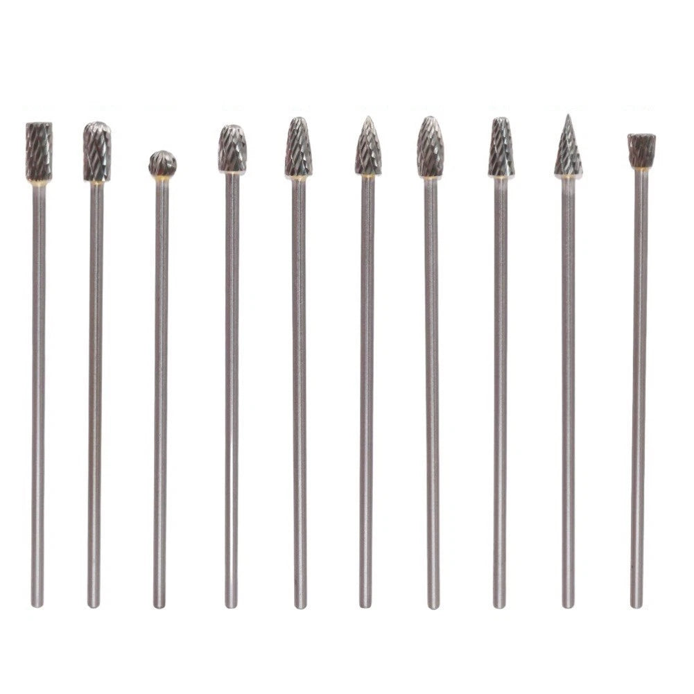 10PCS Solid Carbide Rotary Burrs Set for Rotary Cutter Tools