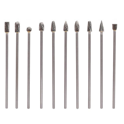 10PCS Solid Carbide Rotary Burrs Set for Rotary Cutter Tools