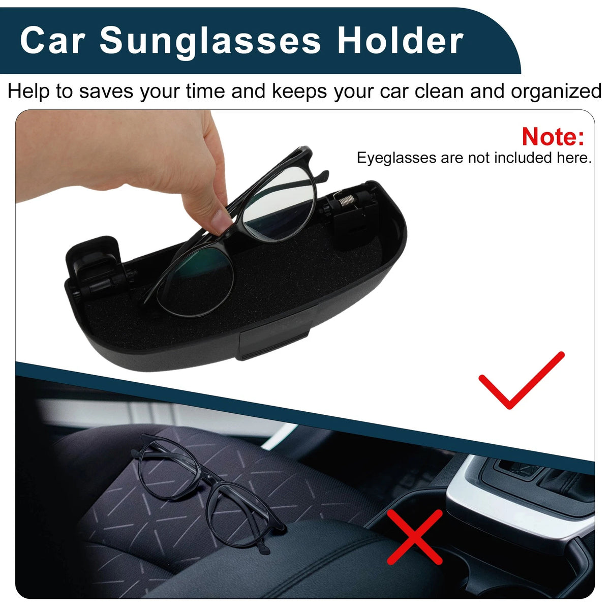 Sunglasses Case for Peugeot 308 (2014–2024) Eyeglasses Holder Storage Box
