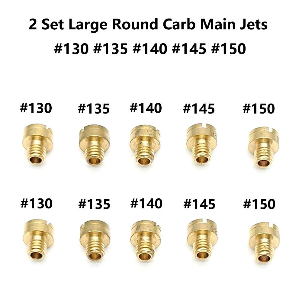 10pcs Large Round Carb Main Jet for Mikuni Carburetor (#130-135-140-145-150)