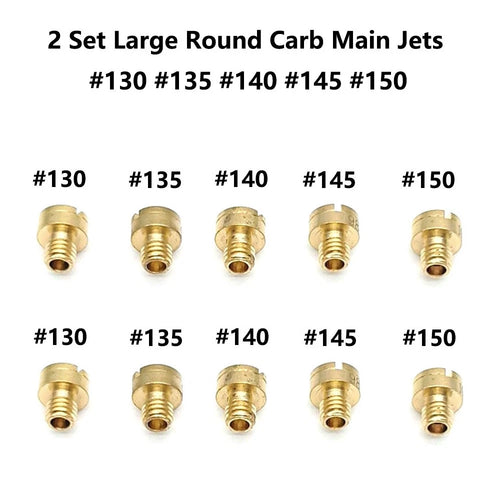 10pcs Large Round Carb Main Jet for Mikuni Carburetor (#130-135-140-145-150)