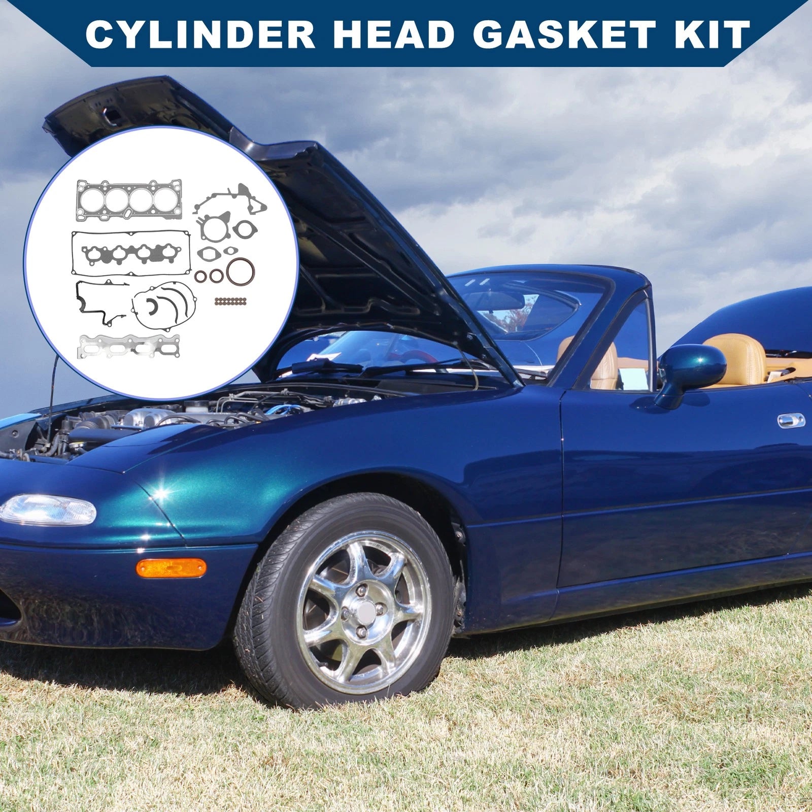 Cylinder Head Gasket Kit Replacement for Mazda B6E 16V Engine (1968–1976)