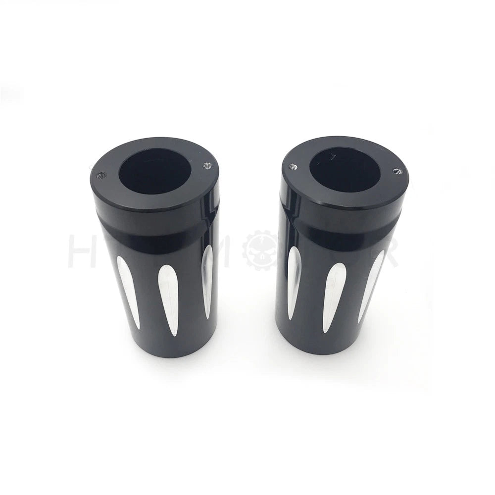 Black Fork Boot Slider Cover Cow Bell for Harley (1986–2013)