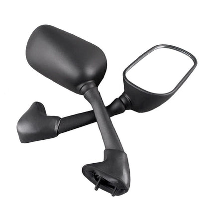 Set of 2 Oval Matte Casing Rear View Mirrors for Yamaha YZF R6 (2001–2003)