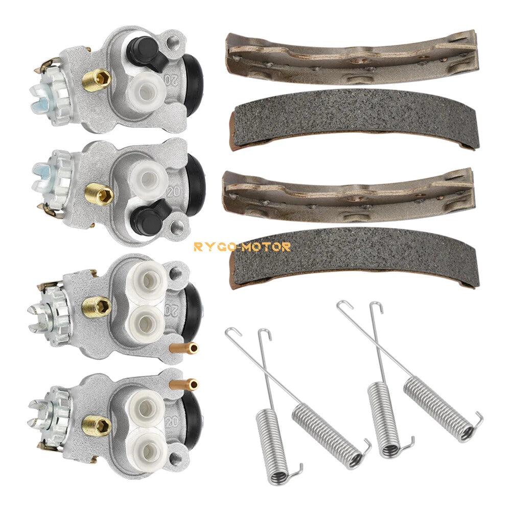 Set of 4 Front Brake Wheel Cylinders W/Shoes for Honda Rancher 350 TRX350 (2000–2003)