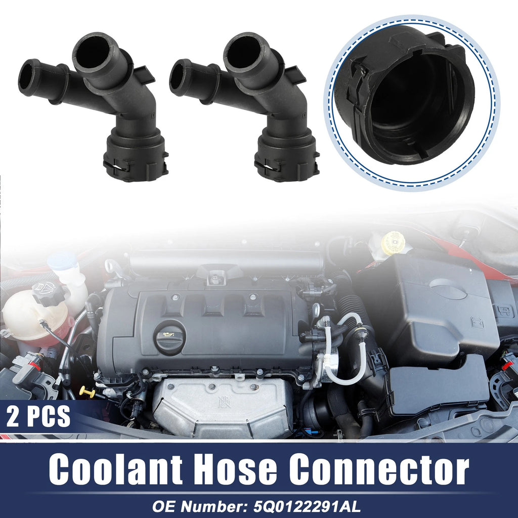 2Pcs Coolant Pipe Hose Flange Replacement for Volkswagen Golf (2015–2021)