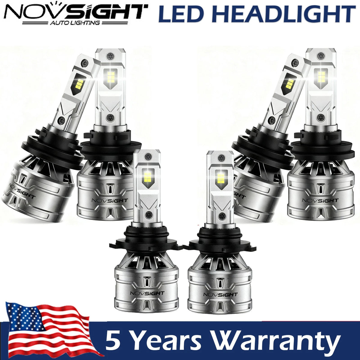 6X 9005 H11 Canbus LED Headlight & Fog Light Bulbs for