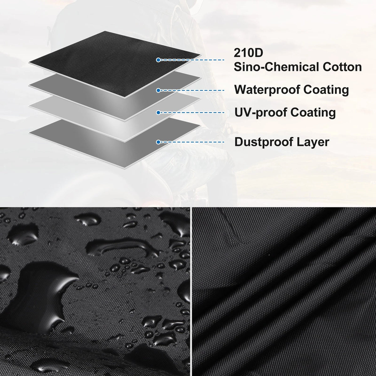 Hood Cover for Mini Vans (M) 210D Sino-Chemical Cotton