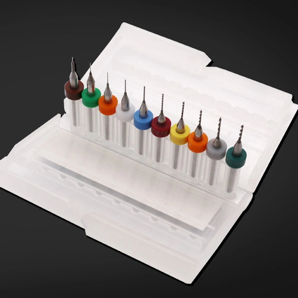 10PCS Carbide PCB Drill Bit Set for Metal Plastic Copper Circuit Board