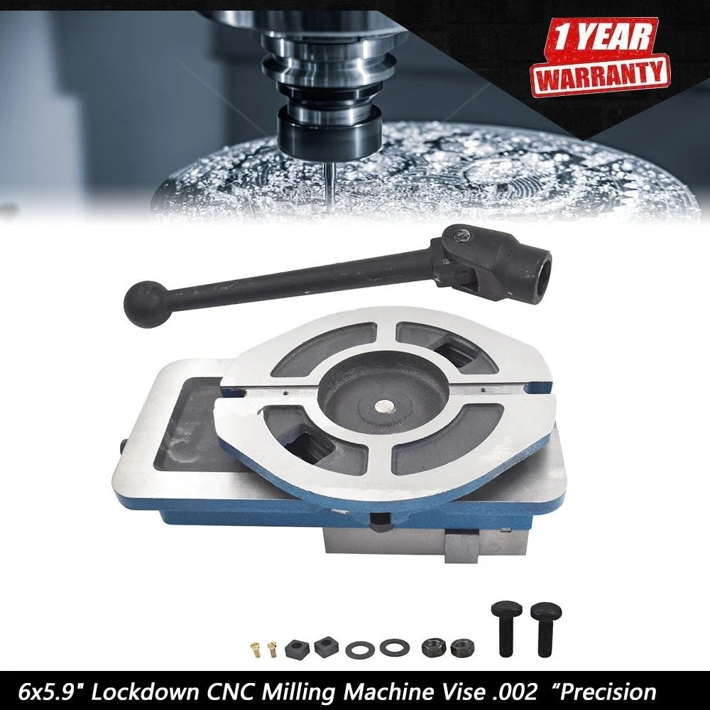 6x5.9" Lockdown CNC Milling Machine Vise for Precision Milling