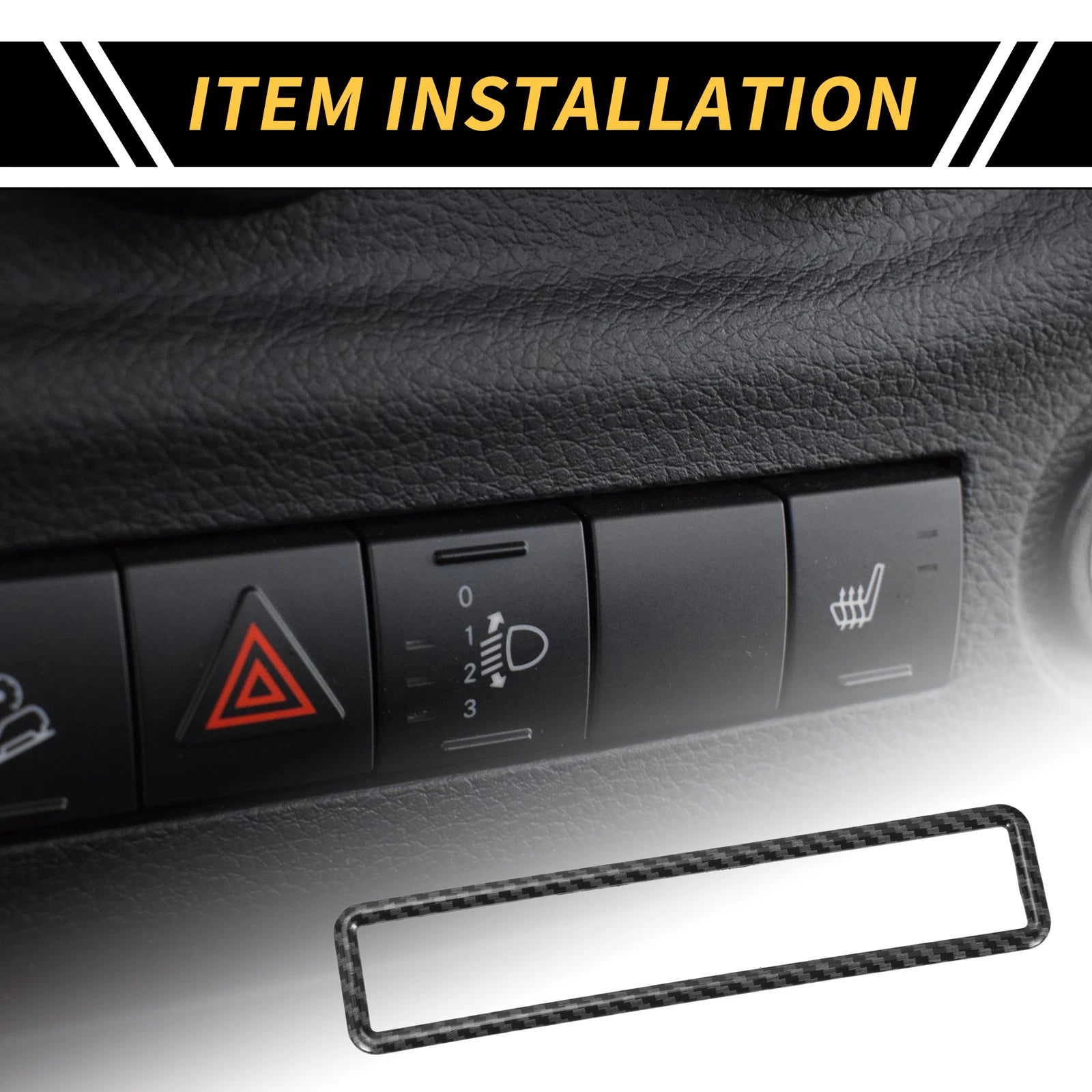 Emergency Light Switch Panel Trim for Jeep Wrangler JK (2011–2017) Black