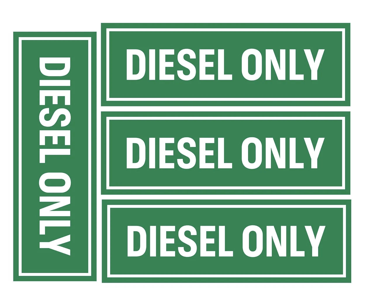 2" x 6" Diesel Only Vinyl Stickers for Trucks (Safety Decals)