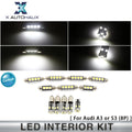 Canbus White LED Interior Light Kit 12pcs for Audi A3 S3 (2006–2011)