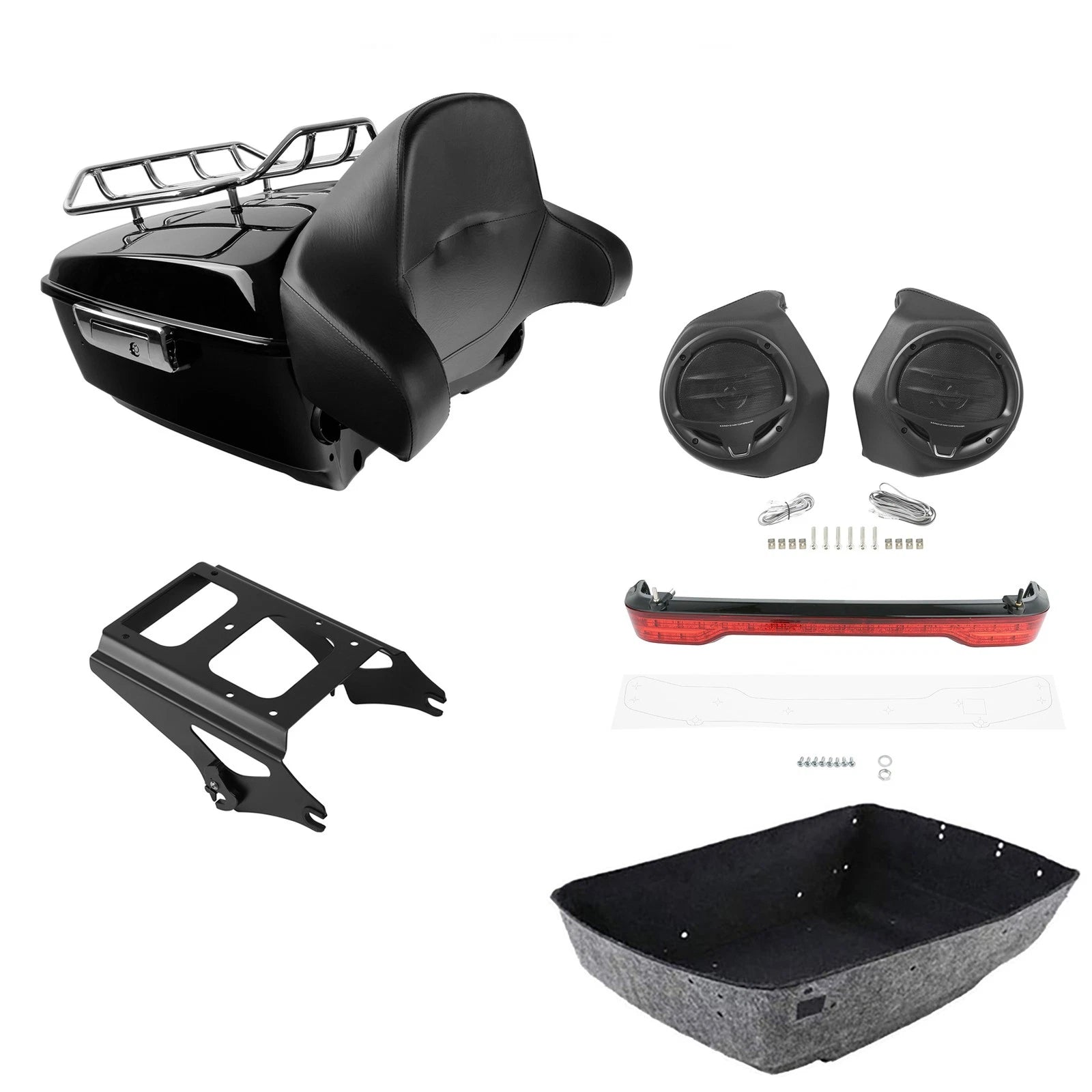 Backrest Light Rack Speakers for Harley Electra Glide (2009–2013)