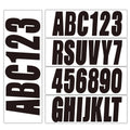 Set of 4 Black Personalized Decals for Boat Registration A-Z & 0-9