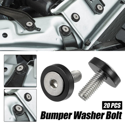 20pcs M6x20mm Fender Bumper Washer Bolt Set for Universal Vehicles