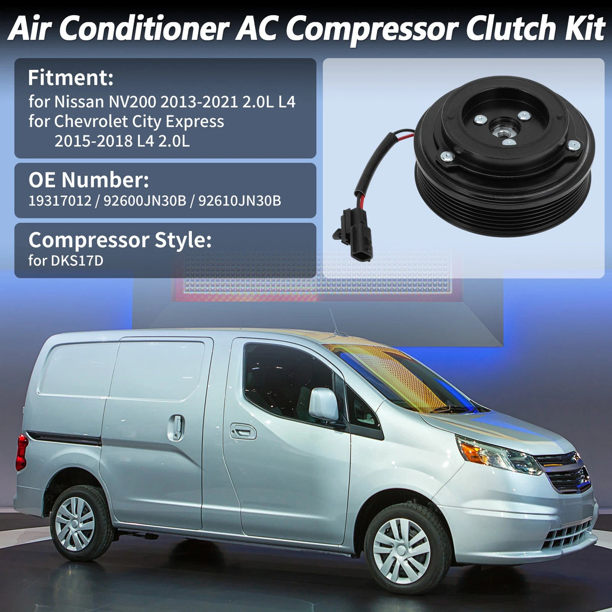 AC Compressor Clutch Kit DKS17D for Nissan NV200 (2013–2021)