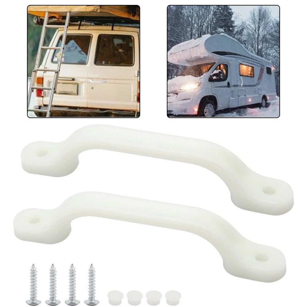2X RV Door Handles for Trailer Camper Bathroom Doors (White)