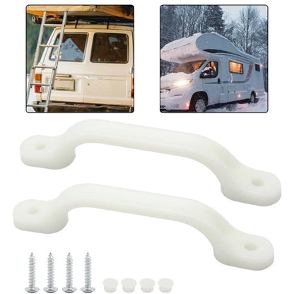 2X RV Door Handles for Trailer Camper Bathroom Doors (White)