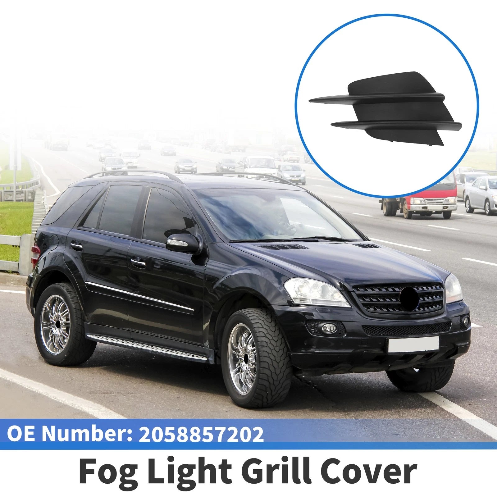 Front Left Fog Light Grill Replacement for Mercedes-Benz C-Class W205 (2015–2021)