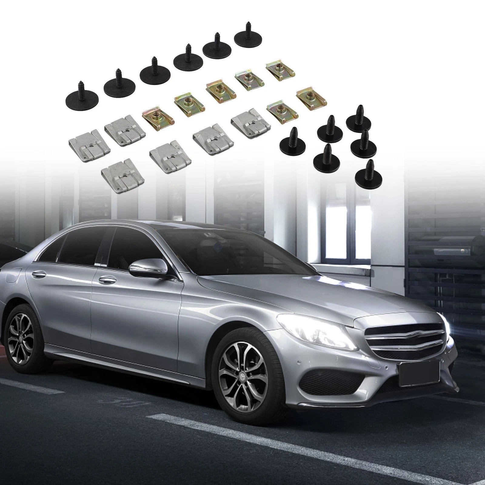 Engine Undertray Splashguard Fasteners Clips for C-Class (2015–2021)