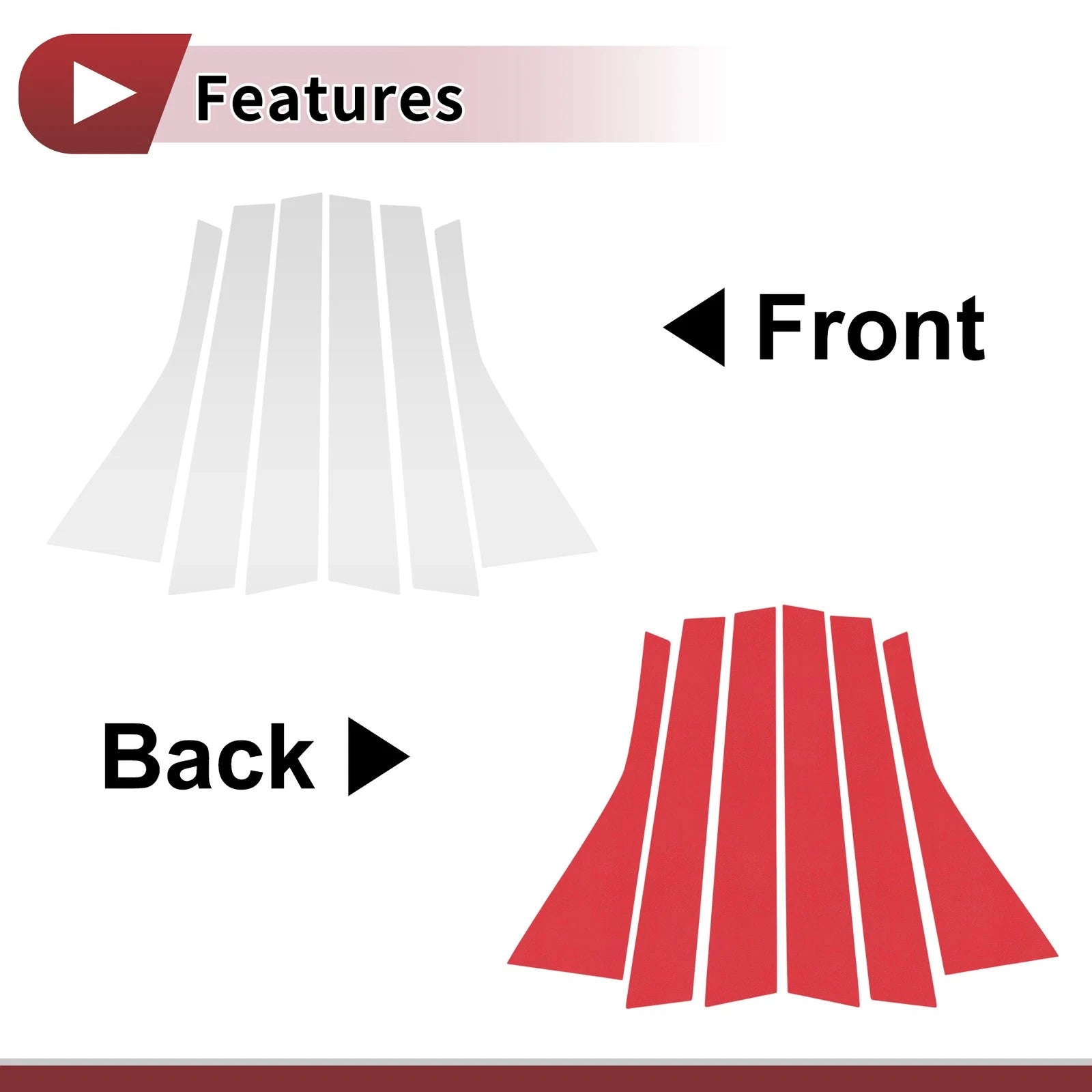6 Pcs Door Pillar Window Trim Replacement for Honda Fit Jazz (2004–2007)