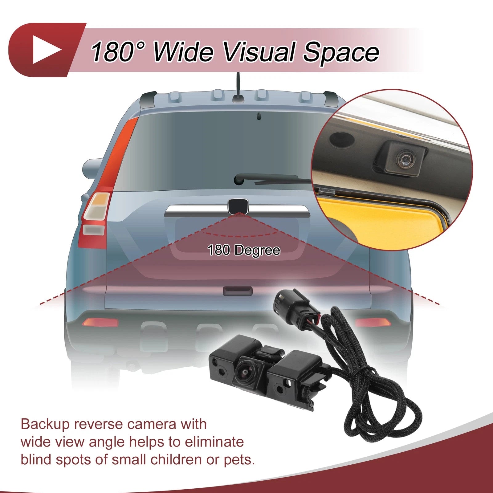Rear View Camera Backup Reverse Camera 120-180 Degree for GMC Sierra 1500 (2007–2020)