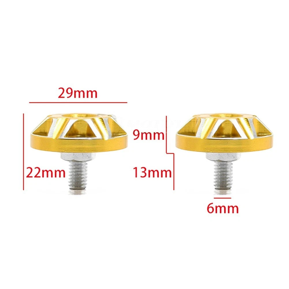 2X 6MM Aluminum License Plate Screw Bolts for Plate Mounting