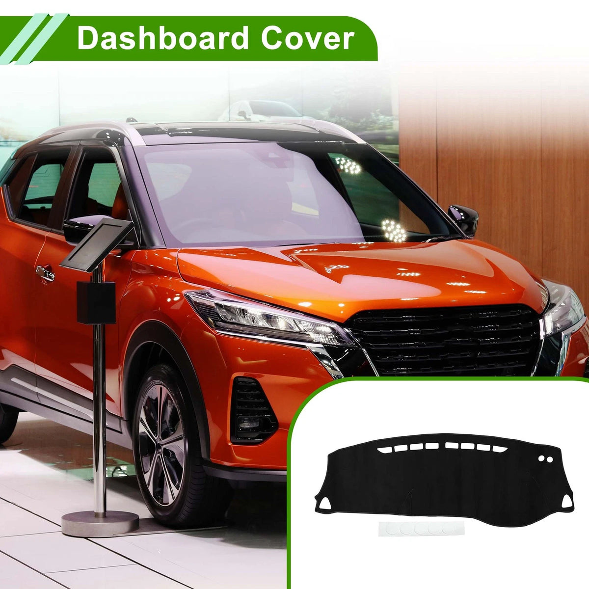 Dashboard Cover Mat for Nissan Kicks (2018–2020) Sun Protector Black