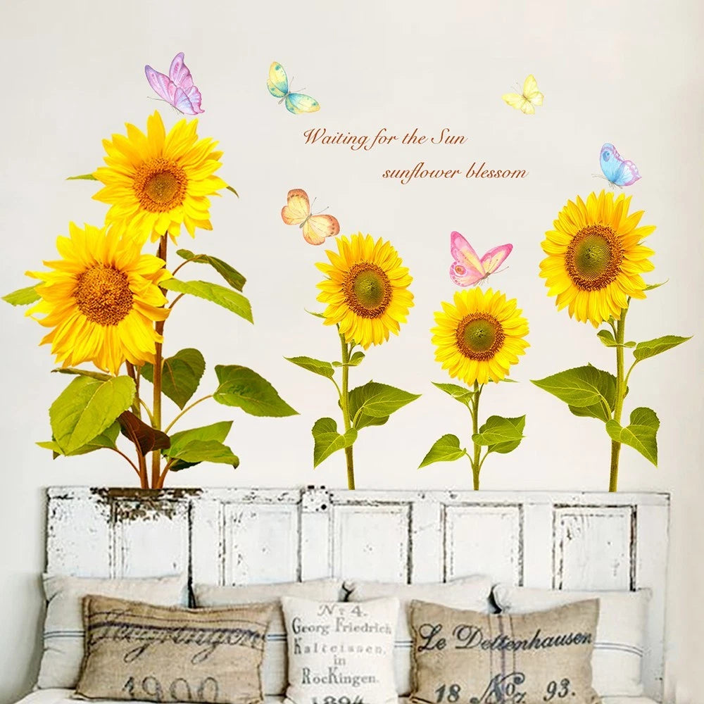 Sunflower PVC Removable Wall Sticker Decal for Kindergarten