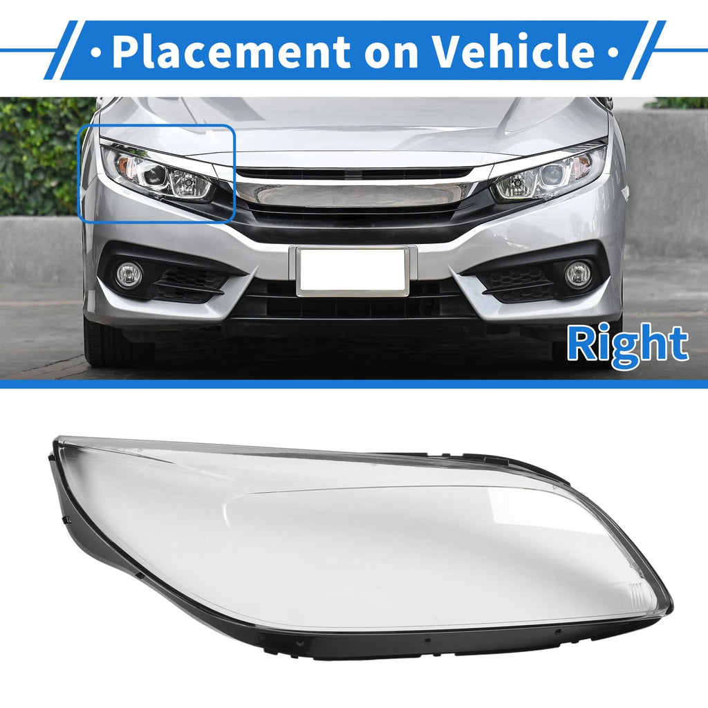 Headlight Lens Cover Front Right Replacement for Chevrolet Malibu (2013–2015)