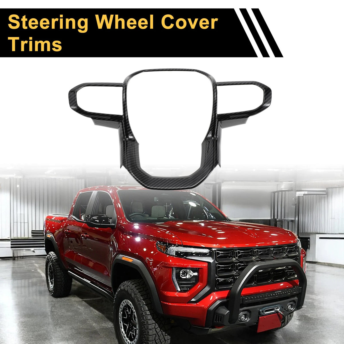 Steering Wheel Cover Trims for Chevy Colorado (2023–2024) Carbon Fiber Pattern