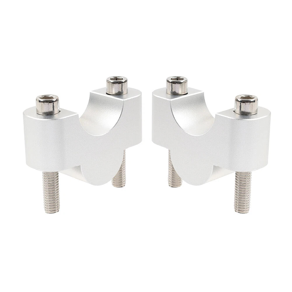 Motor HandleBar Risers Mount Clamp 1 1/8 28mm For Honda Suzuki Kawasaki Silver