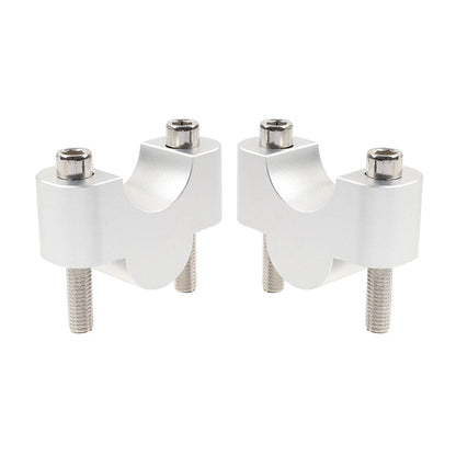 Motor HandleBar Risers Mount Clamp 1 1/8 28mm For Honda Suzuki Kawasaki Silver