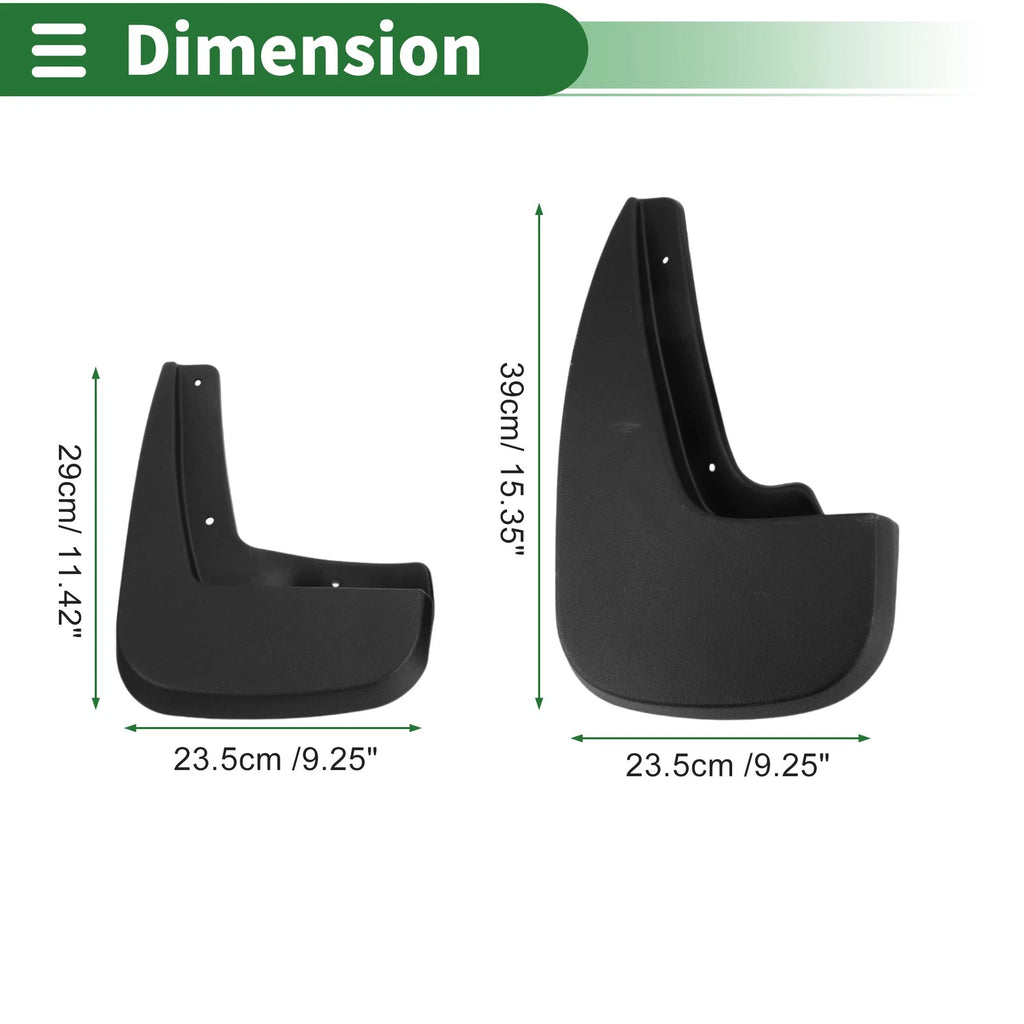 Mud Flaps Splash Guards for Chevrolet Equinox (2010–2017) With Mount Kit