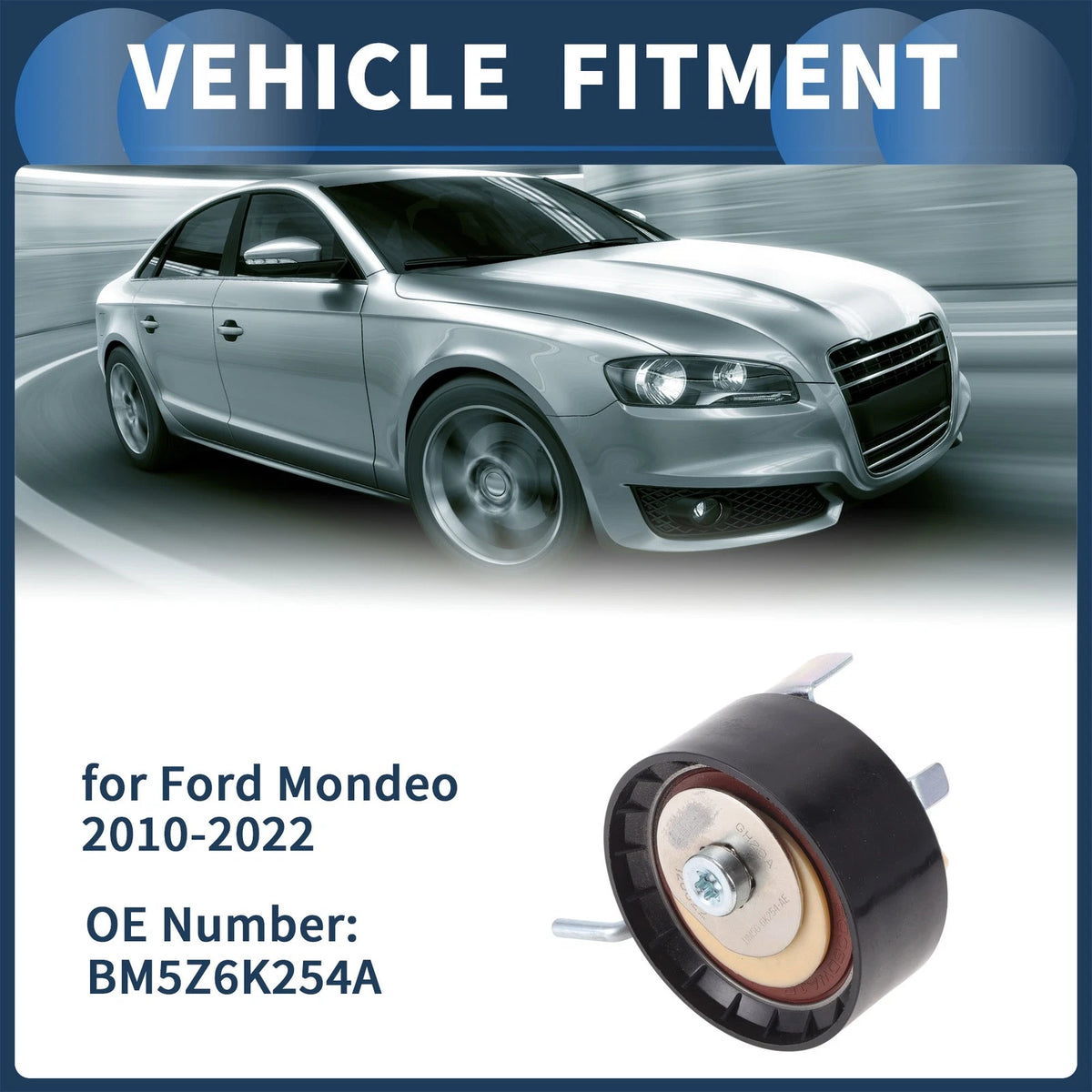 Belt Tensioner for Ford Mondeo (2010–2022) Replacement 1 Pc Metal